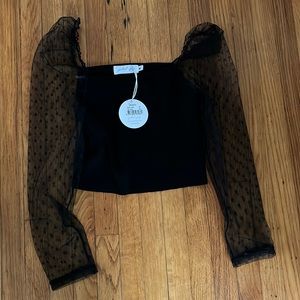 Petal and pup top. Sheer sleeves. Never worn. Size M